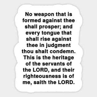 Isaiah 54:17  KJV Bible Verse Typography Sticker